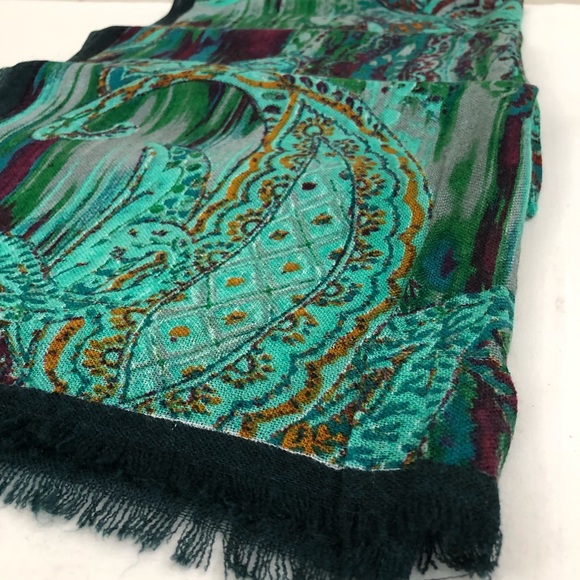 Unbranded Accessories - Lightweight Green Paisley Blanket Scarf/Wrap/Shawl